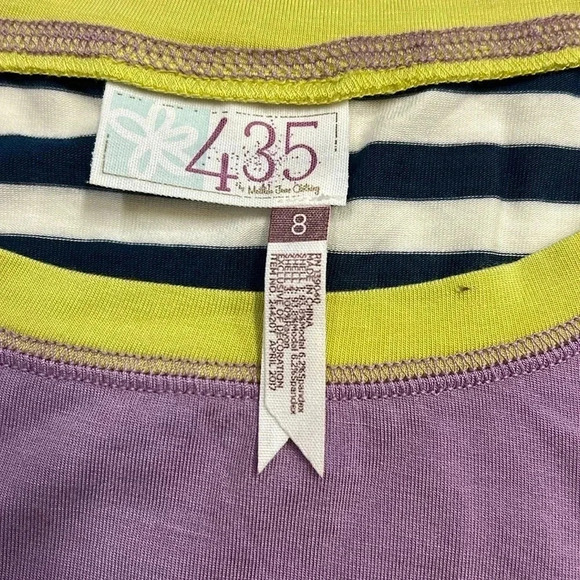 Girls Matilda Jane 435 Purple Striped 3/4 rolled sleeve Tunic & Leggings, 8/10 - Picture 4 of 9